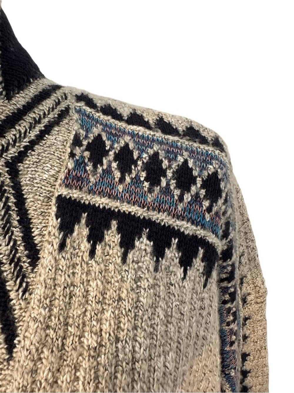 Lucky Brand Blue and Cream Knit Cardigan Sweater - Picture 5 of 13